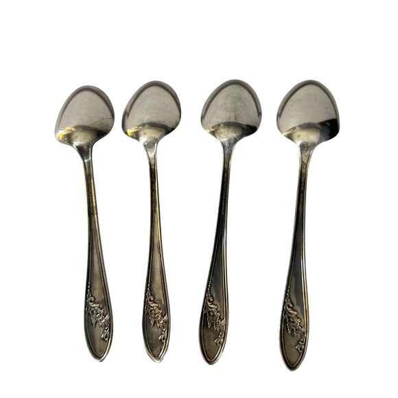 4 Queen Bess II Tudor Plate Oneida Community Vintage Silver-Plate Serving Spoons - Picture 3 of 5